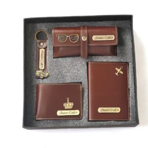 Dream Gift GLORE Your Name Leather Unisex Customized Passport Holder and Men's Wallet with Key Chain, Gifts, Personalized Gifts, Personalized Accessories, Multicolor